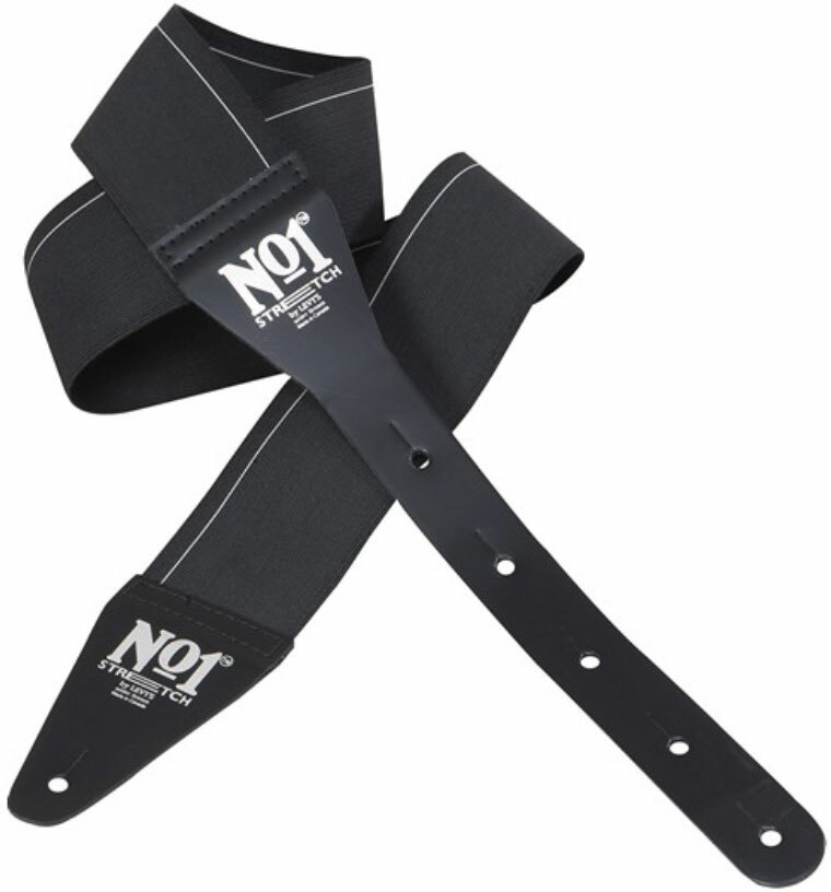 Levy's Mno1-blk Polyester Elastic Guitar Strap 2.5inc Black - Guitar strap - Main picture