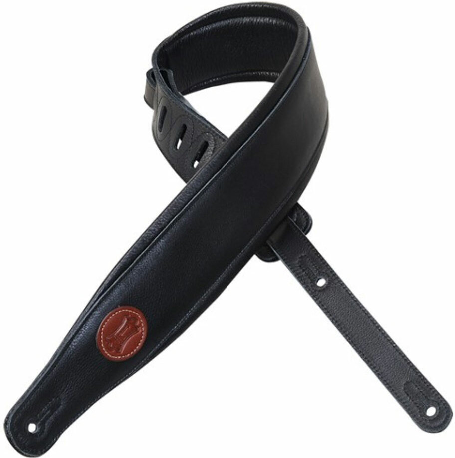 Levy's Mss2-blk Garment Leather Guitar Strap 3inc Cuir - Guitar strap - Main picture