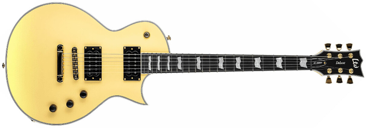 Ltd Ec-1000t Ctm Hh Fishman Fluence Modern Ht Eb - Vintage Gold Satin - Single cut electric guitar - Main picture