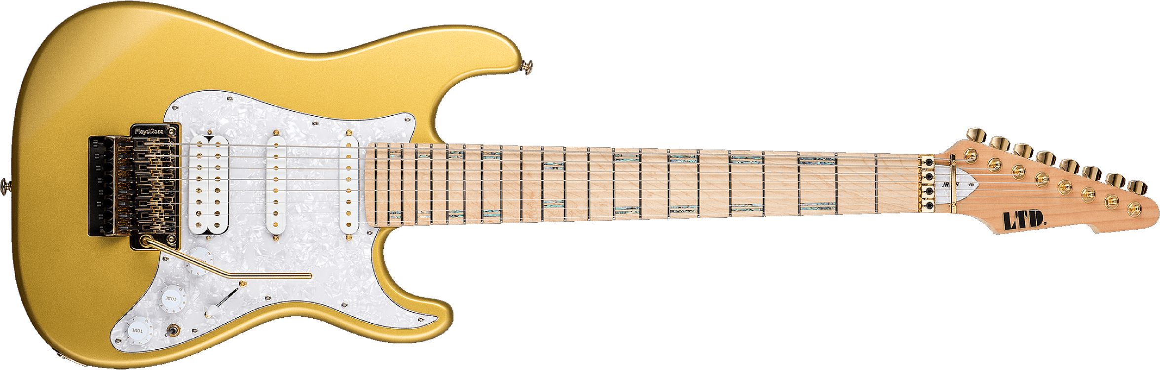 Ltd Jrv8 8-cordes Hss Trem Mn - Metallic Gold - 7 string electric guitar - Main picture