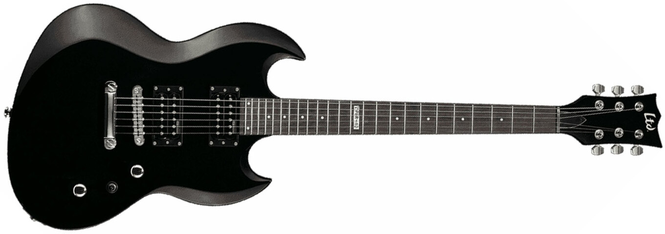Ltd Viper-10 Kit Hh Ht Jat - Black - Double cut electric guitar - Main picture