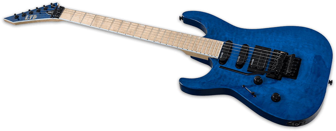 Ltd Mh-203qm Lh Gaucher Hh Ht Mn - See Thru Blue - Left-handed electric guitar - Variation 1