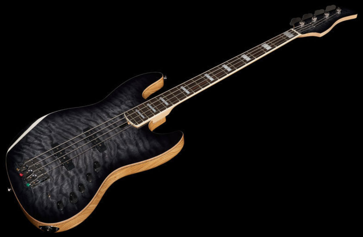 Marcus Miller V9 Swamp Ash 4st 2nd Generation Eb Sans Housse - Transparent Black - Solid body electric bass - Variation 1