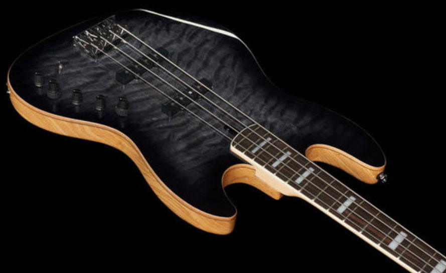 Marcus Miller V9 Swamp Ash 4st 2nd Generation Eb Sans Housse - Transparent Black - Solid body electric bass - Variation 2