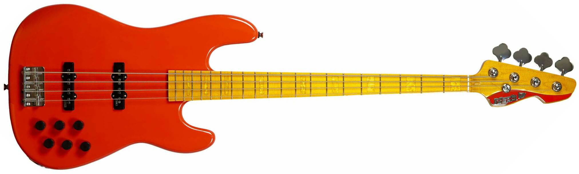 Markbass Mb Gv 4 Gloxy Val Cr Mp Active Mn - Fiesta Red - Solid body electric bass - Main picture