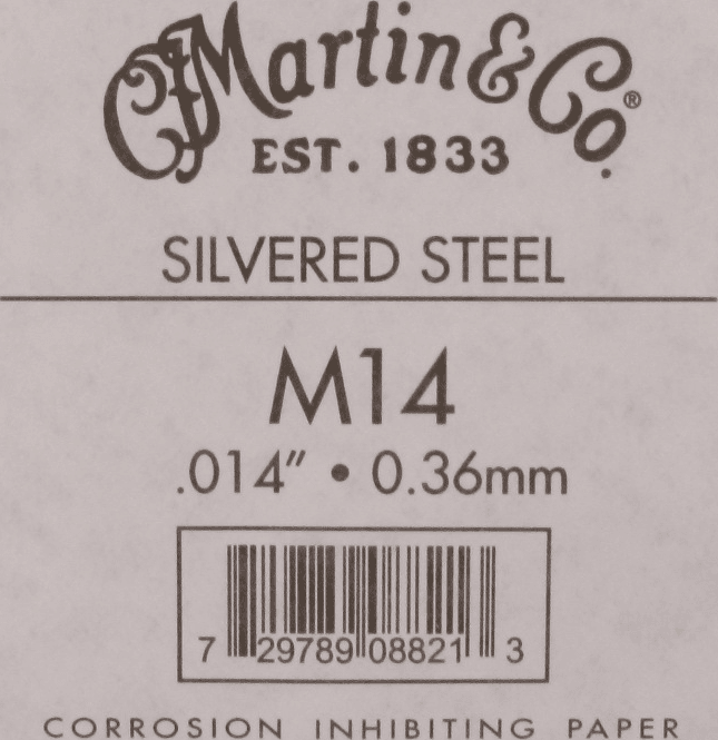 Martin Corde Au DÉtail M14 Plain Steel Single String 014 - Acoustic guitar strings - Main picture