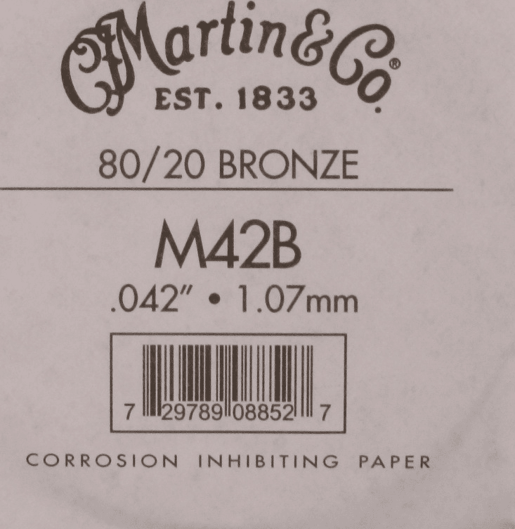 Martin M42b 80/20 Bronze Single String 042 La - Acoustic guitar strings - Main picture