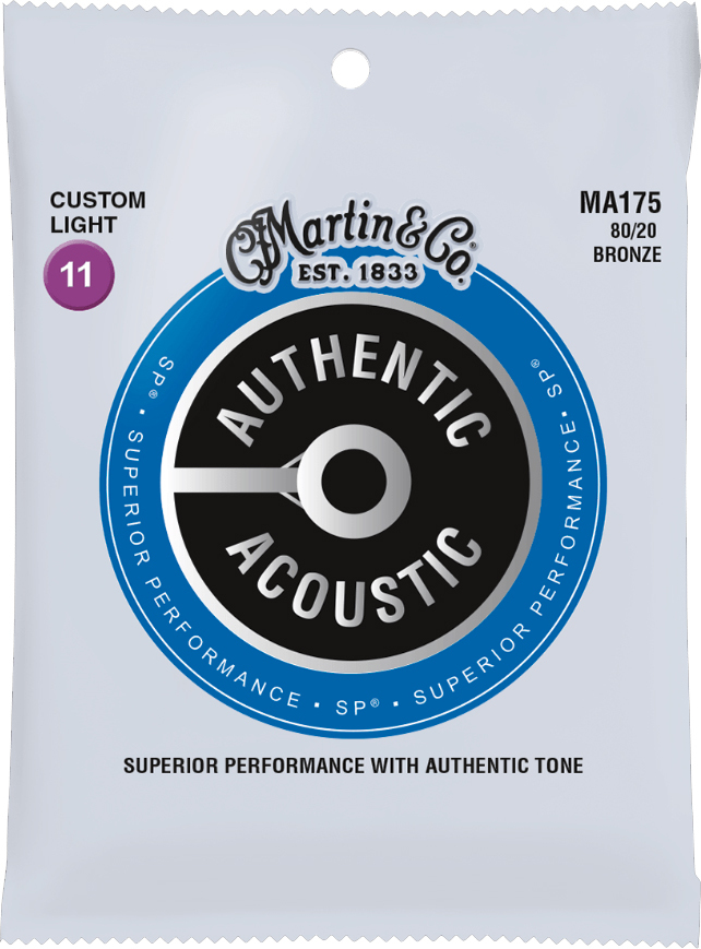 Martin Ma175 Authentic Sp 80/20 Bronze Acoustic Guitar 6c 11-52 - Acoustic guitar strings - Main picture