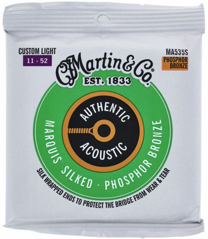 Martin Ma535s Authentic Marquis Silked 92/8 Phosphor Bronze Acoustic Guitar 6c 11-52 - Acoustic guitar strings - Main picture