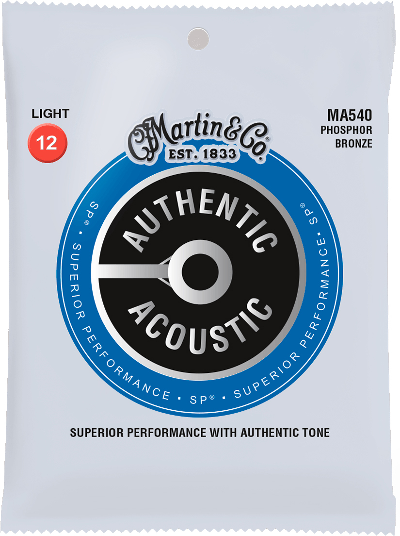 Martin Ma540 Authentic Sp 92/8 Phosphor Bronze Acoustic Guitar 6c 12-54 - Acoustic guitar strings - Main picture