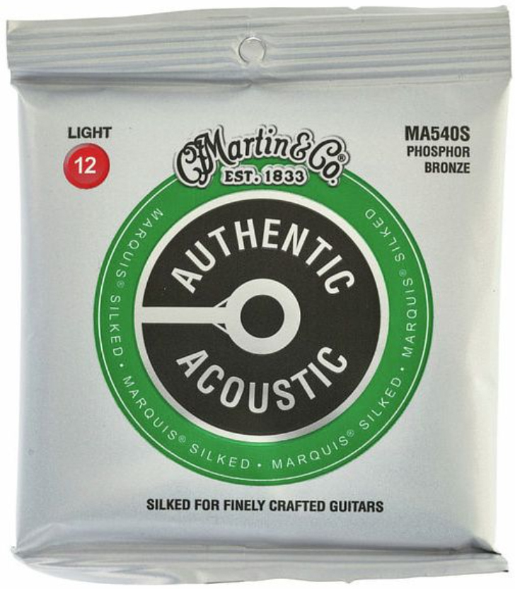 Martin Ma540s Authentic Marquis Silked 92/8 Phosphor Bronze Acoustic Guitar 6c 12-54 - Acoustic guitar strings - Main picture