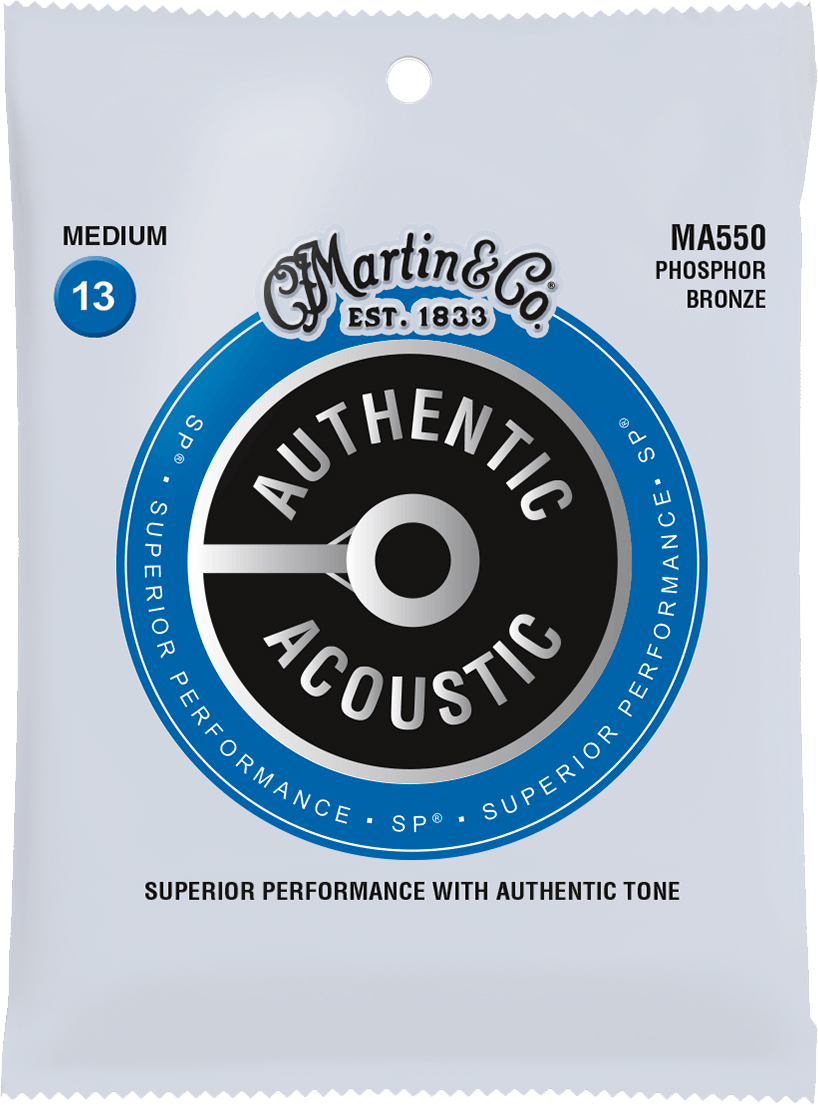 Martin Ma550 Authentic Sp 92/8 Phosphor Bronze Acoustic Guitar 6c 13-56 - Acoustic guitar strings - Main picture
