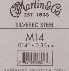 Acoustic guitar strings Martin M14 Plain Steel String 014 - String by unit