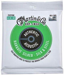 Acoustic guitar strings Martin MA130S Acoustic Guitar 6-String Set Authentic Silk & Steel 11.5-47 - Set of strings