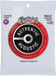 Acoustic guitar strings Martin MA535T Acoustic Guitar 6-String Set Authentic Lifespan 2.0 Phosphor Bronze 11-52 - Set of strings