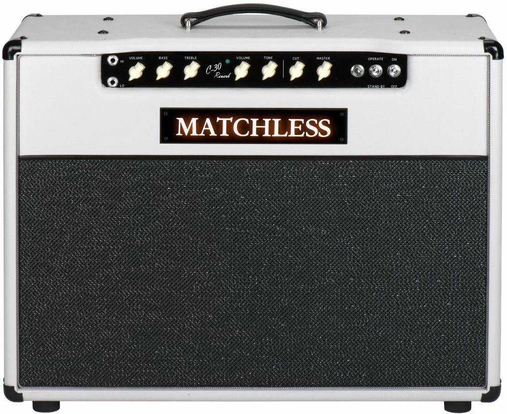 Matchless Dc-30 Reverb 30w 2x12 Gray/white/silver - Electric guitar combo amp - Main picture