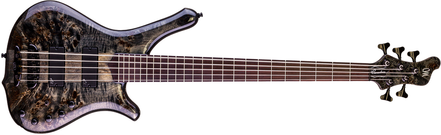 Mayones Guitars Comodous 5 Ash Eye Poplar Aguilar Pf - Liquid Black - Solid body electric bass - Main picture