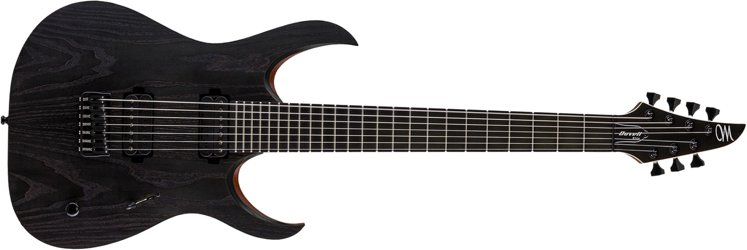Mayones Guitars Duvell Elite Gothic 7 2h Seymour Duncan Ht Eb - Monolith Black Matt - 7 string electric guitar - Main picture