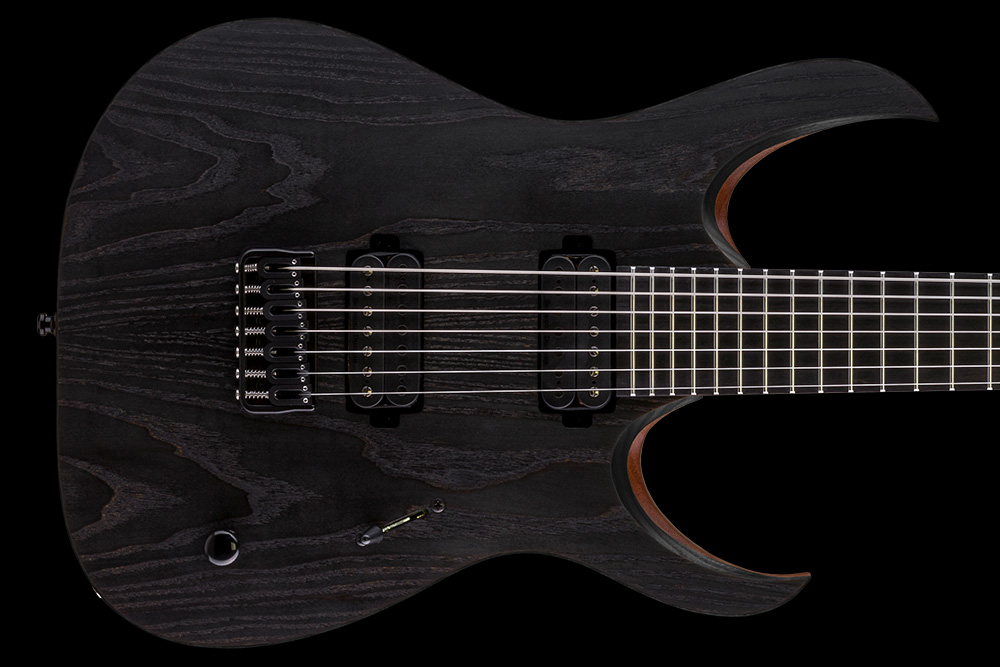 Mayones Guitars Duvell Elite Gothic 7 2h Seymour Duncan Ht Eb - Monolith Black Matt - 7 string electric guitar - Variation 2