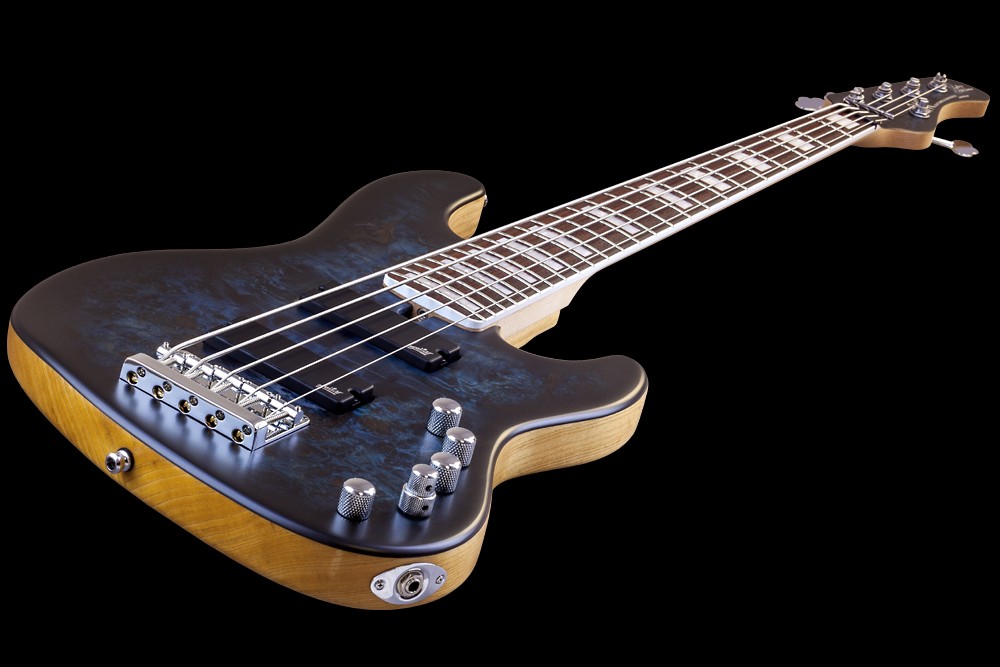 Mayones Guitars Federico Malaman Jabba Mala 5 Pf - Dirty Blue Burst - Solid body electric bass - Variation 1