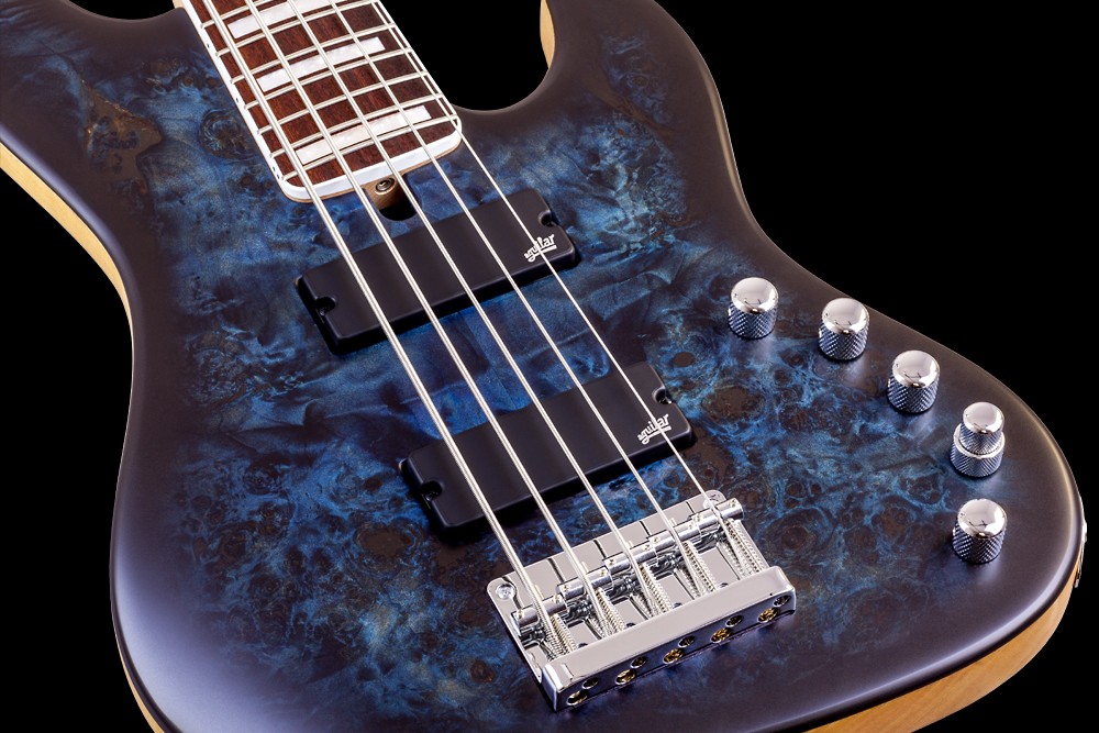 Mayones Guitars Federico Malaman Jabba Mala 5 Pf - Dirty Blue Burst - Solid body electric bass - Variation 2