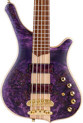 Solid body electric bass Mayones guitars Comodous Inspiration Mohini Dey 5-String - Dirty purple raw