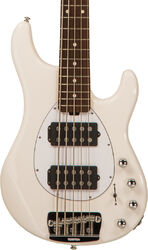 Solid body electric bass Music man Sterling 5 HH (RW) - White