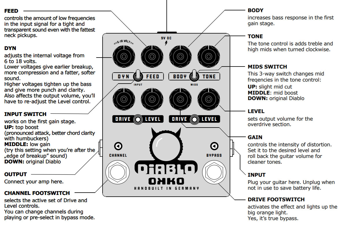 Okko Diablo Dual Overdrive - Overdrive, distortion & fuzz effect pedal - Variation 1