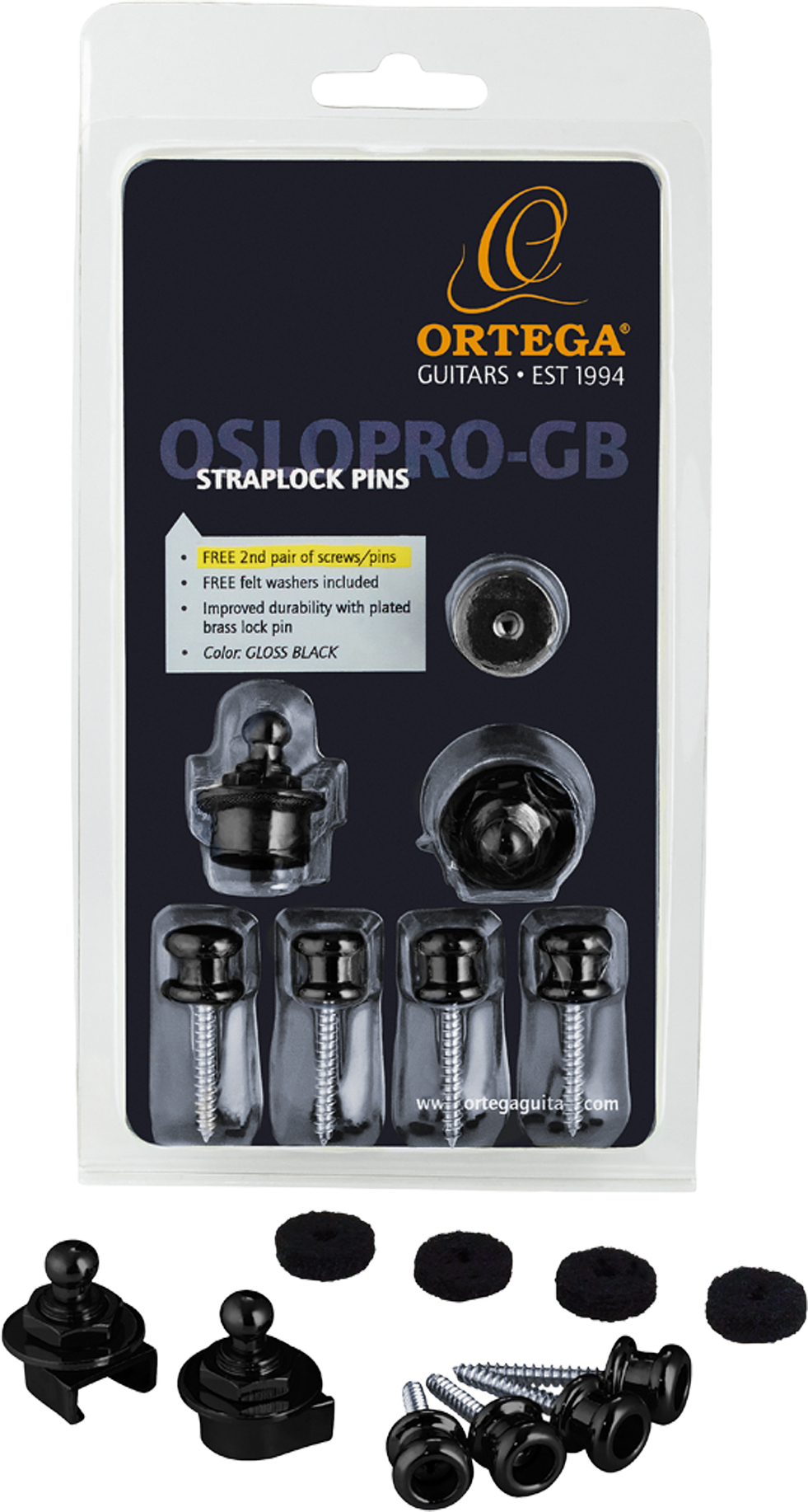 Ortega Set Straplock Pro Noir - Strap button - Main picture