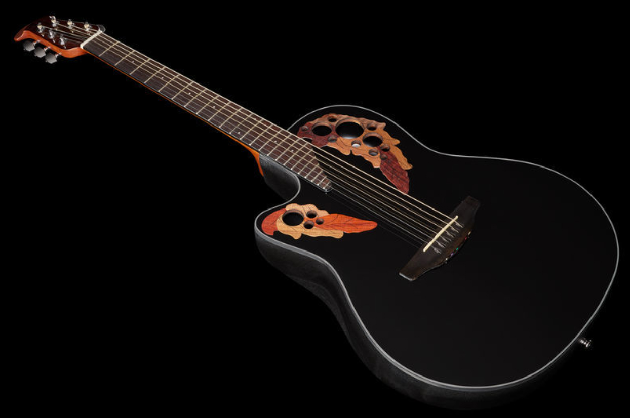 Ovation Ce44l-5 Celebrity Elite Gaucher Mid Depth Cw Epicea Lyrachord Ova - Black - Electro acoustic guitar - Variation 1