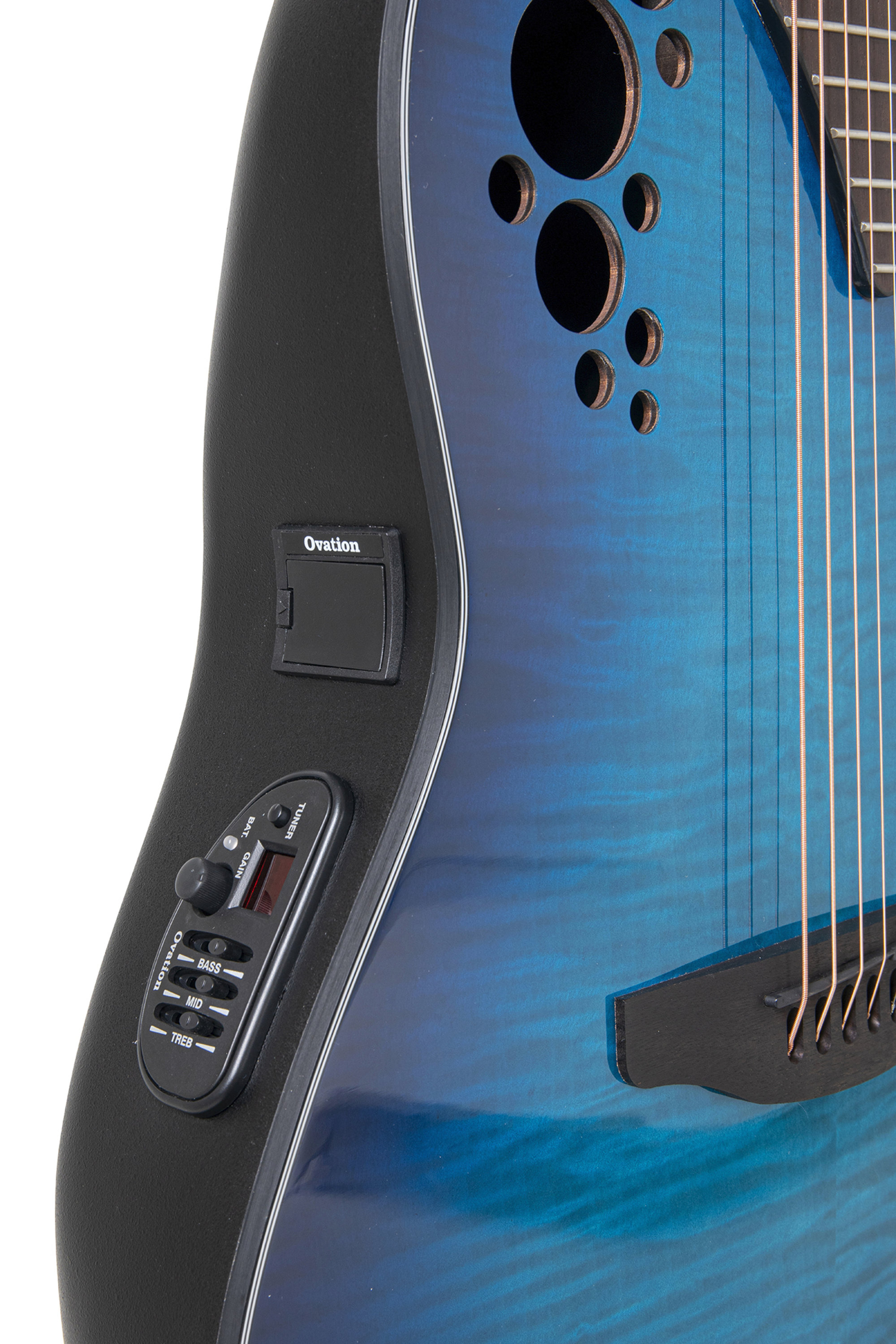 Ovation Ce44p-blfl-g Celebrity Elite Plus Mid Depth Cw Erable Lyrachord Rw - Blue Flamed Maple - Electro acoustic guitar - Variation 3
