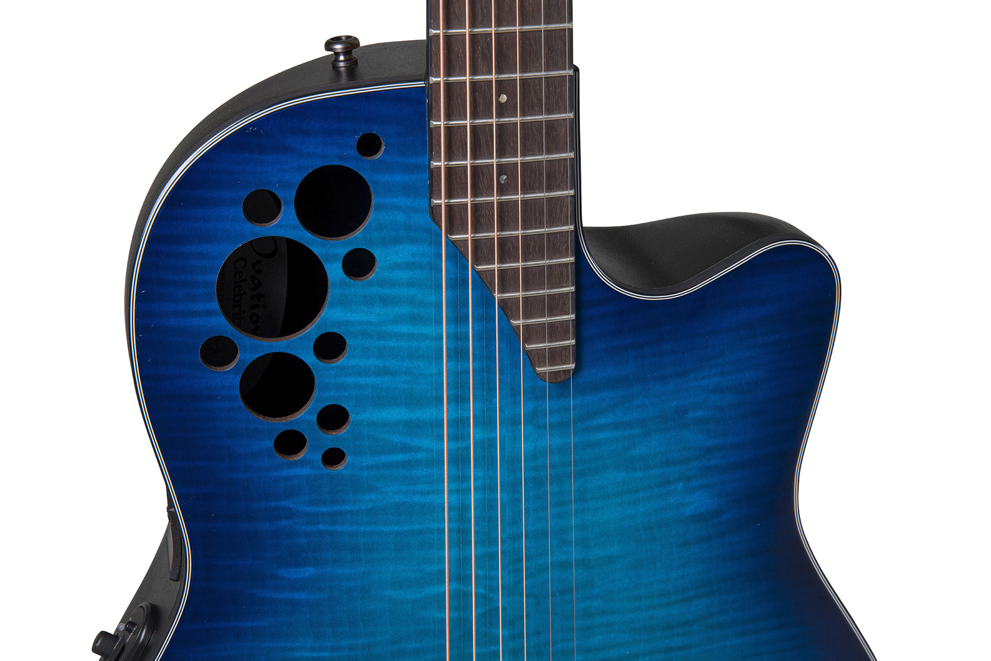 Ovation Ce44p-blfl-g Celebrity Elite Plus Mid Depth Cw Erable Lyrachord Rw - Blue Flamed Maple - Electro acoustic guitar - Variation 4