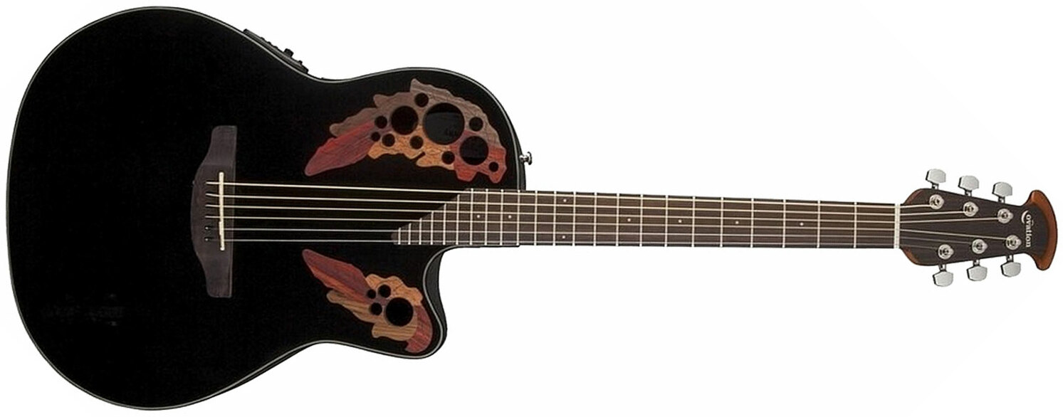 Ovation Ce44-5 Celebrity Elite Mid Cutaway Noir - Black - Electro acoustic guitar - Main picture