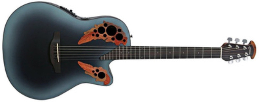 Ovation Ce44-rbb Celebrity Elite Mid Depth Cw Epicea Lyrachord Ova - Royal Blue Burst - Electro acoustic guitar - Main picture