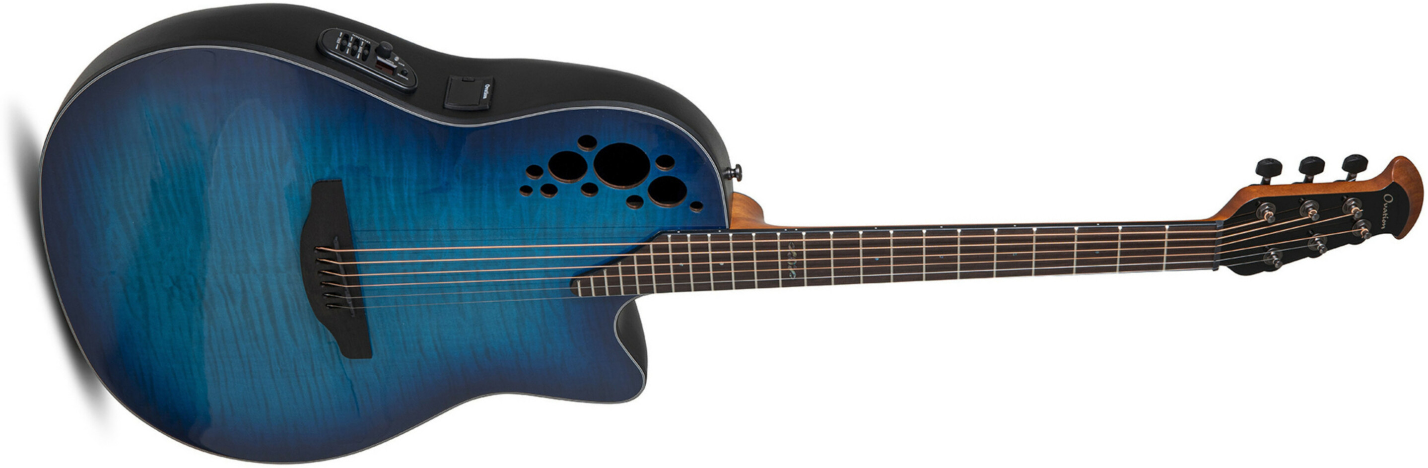 Ovation Ce44p-blfl-g Celebrity Elite Plus Mid Depth Cw Erable Lyrachord Rw - Blue Flamed Maple - Electro acoustic guitar - Main picture