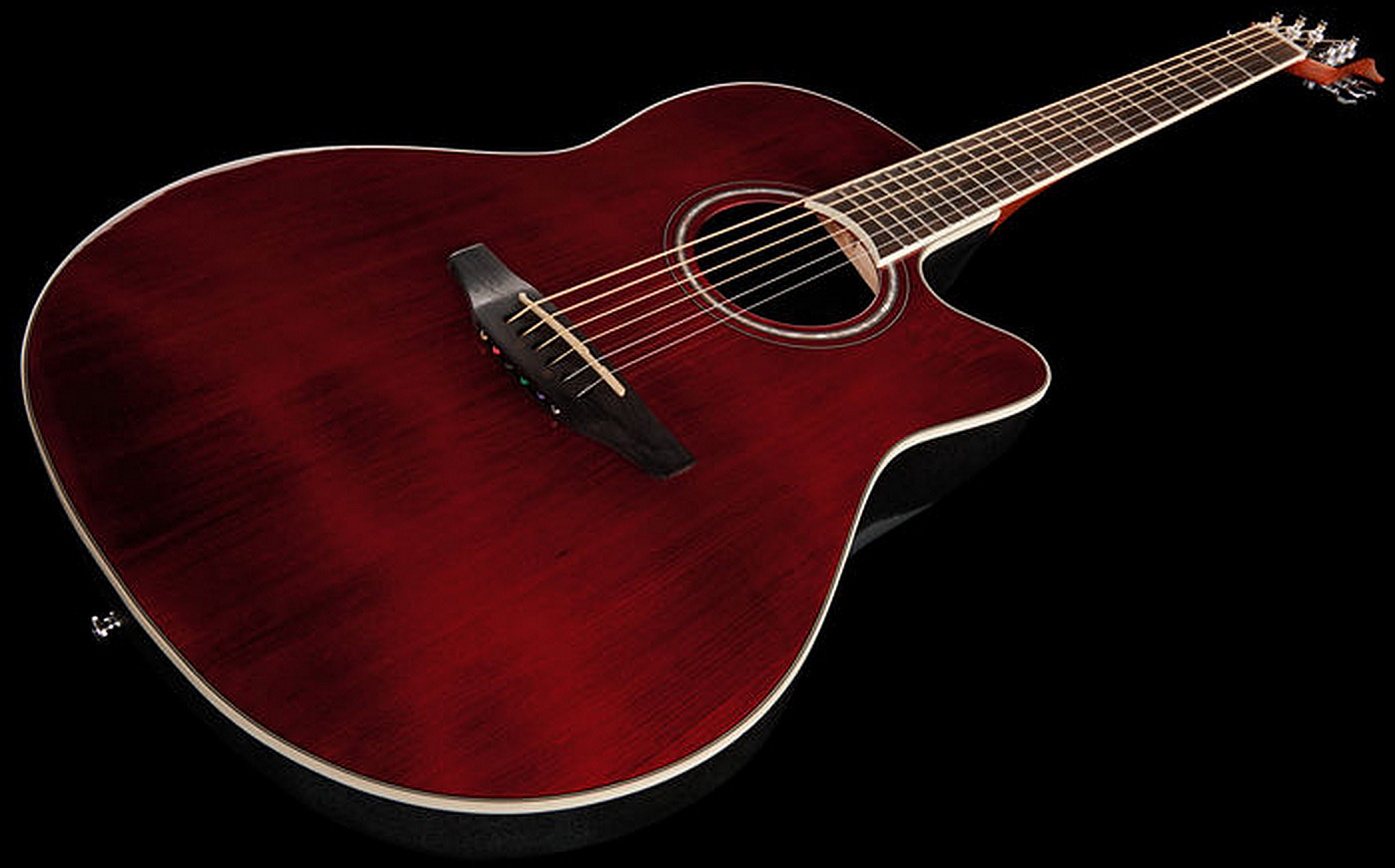 Ovation Cs24-rr Celebrity Standard Mid Depth Cw Epicea Lyrachord Rw - Ruby Red - Electro acoustic guitar - Variation 2