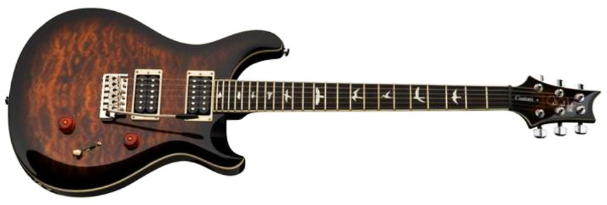 Prs Se Custom 24 Quilt 2h Trem Eb - Black Gold Burst - Double cut electric guitar - Variation 1
