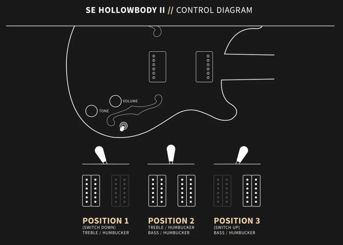 Prs Se Hollow Body Ii Hh Ht Eb - Black Gold Burst - Semi-hollow electric guitar - Variation 7