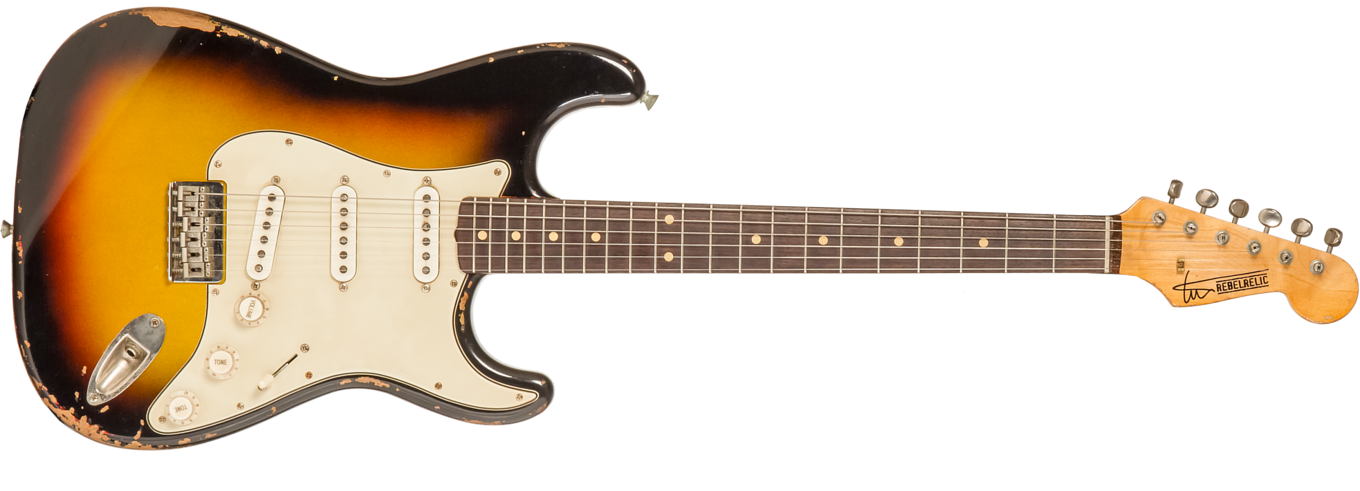 Rebelrelic S-series 1961 Hardtail 3s Ht Rw #231008 - 3-tone Sunburst - Str shape electric guitar - Main picture