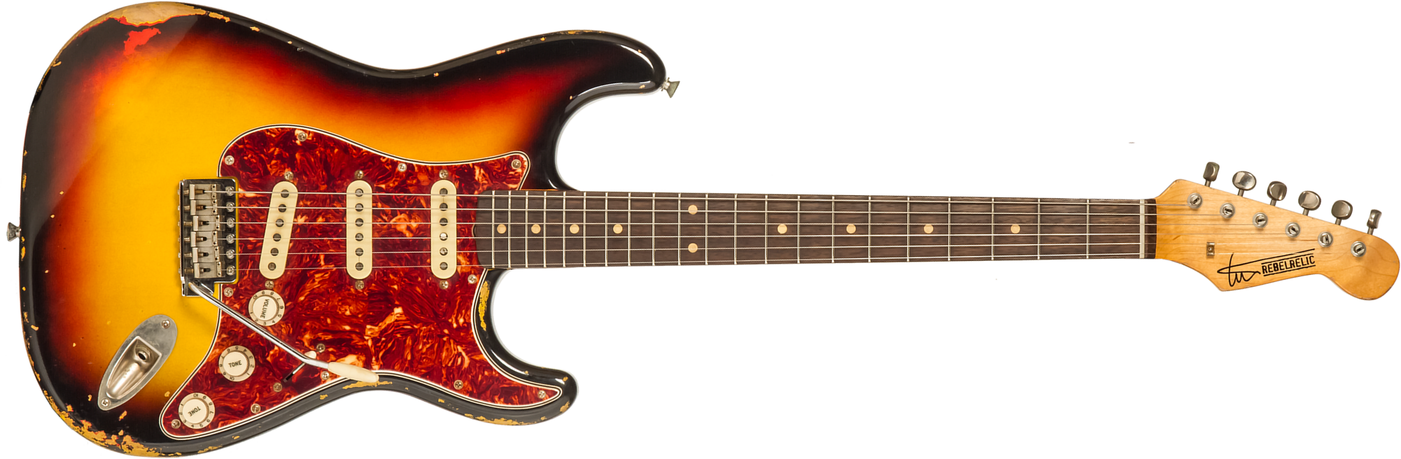 Rebelrelic S-series 1962 3s Trem Rw #231009 - 3-tone Sunburst - Str shape electric guitar - Main picture