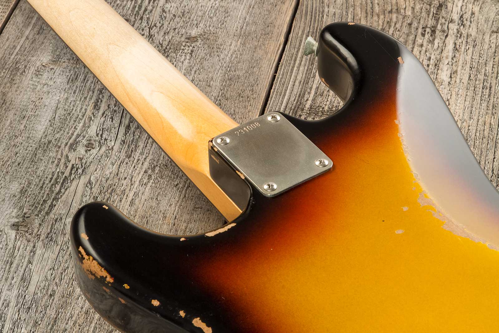 Rebelrelic S-series 1961 Hardtail 3s Ht Rw #231008 - 3-tone Sunburst - Str shape electric guitar - Variation 6