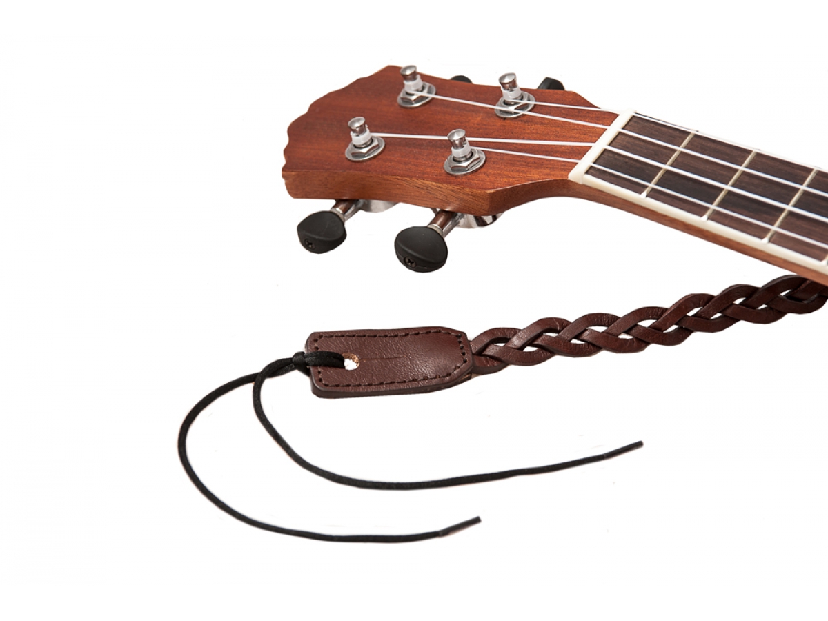 Righton Straps Ukulele Strap Plait Leather Courroie Cuir 0.6inc Brown - More stringed instruments accessories - Variation 3