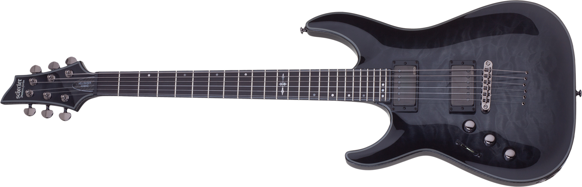 Schecter C-1 Hellraiser Hybrid Lh Gaucher 2h Emg Ht Eb - Trans. Black Burst - Left-handed electric guitar - Main picture