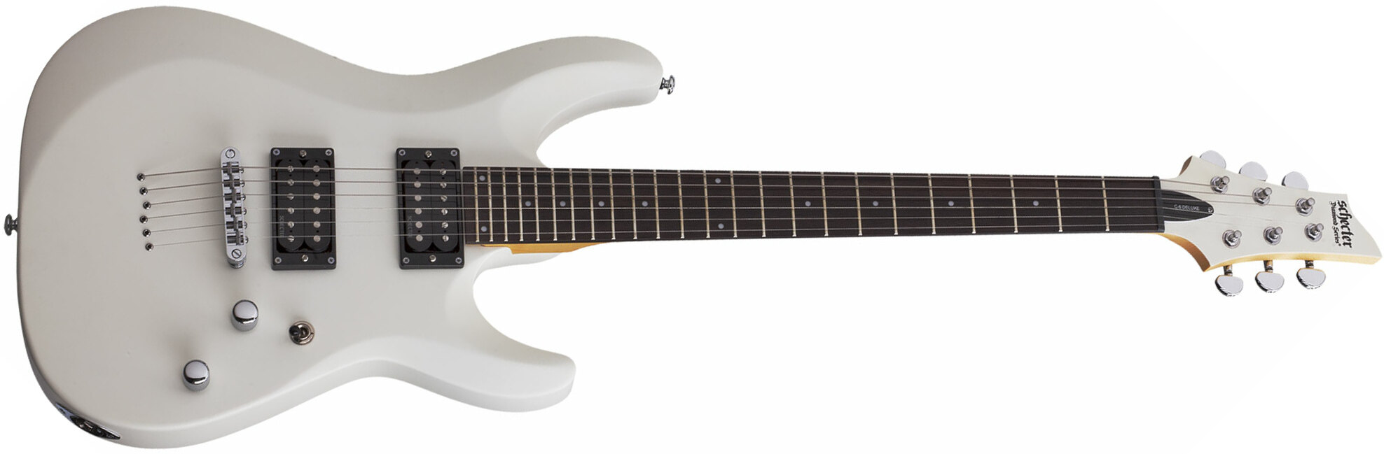 Schecter C-6 Deluxe 2h Ht Rw - Satin White - Double cut electric guitar - Main picture