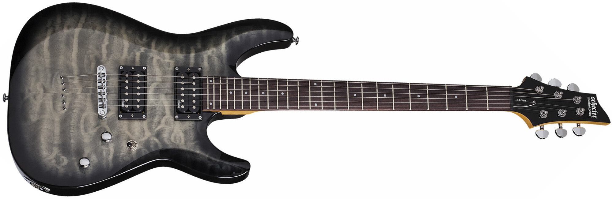 Schecter C-6 Plus 2h Ht Rw - Charcoal Burst - Double cut electric guitar - Main picture