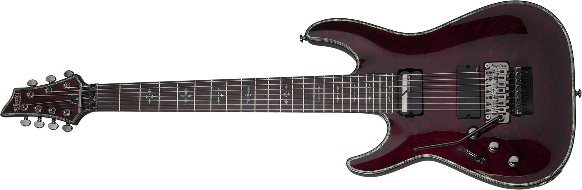 Schecter C-7 Fr S Lh Hellraiser 7c Gaucher 2h Emg Sustainiac Rw - Black Cherry - Left-handed electric guitar - Main picture