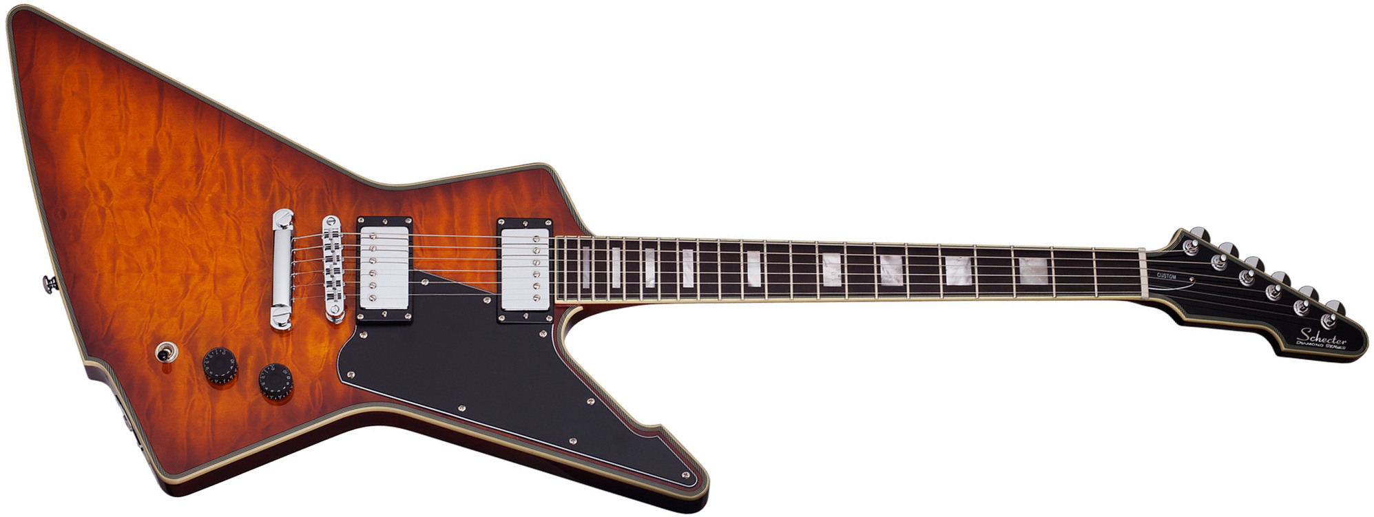 Schecter E-1 Custom 2h Ht Eb - Vintage Sunburst - Metal electric guitar - Main picture