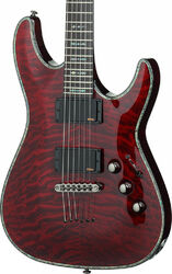 Str shape electric guitar Schecter Hellraiser C-1 - Black cherry