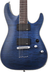 Str shape electric guitar Schecter C-1 Platinum - See thru midnight blue