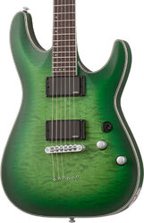 Str shape electric guitar Schecter C-1 Platinum - Satin green burst